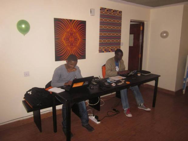 Our new product team hard at work in the new Nairobi office.
